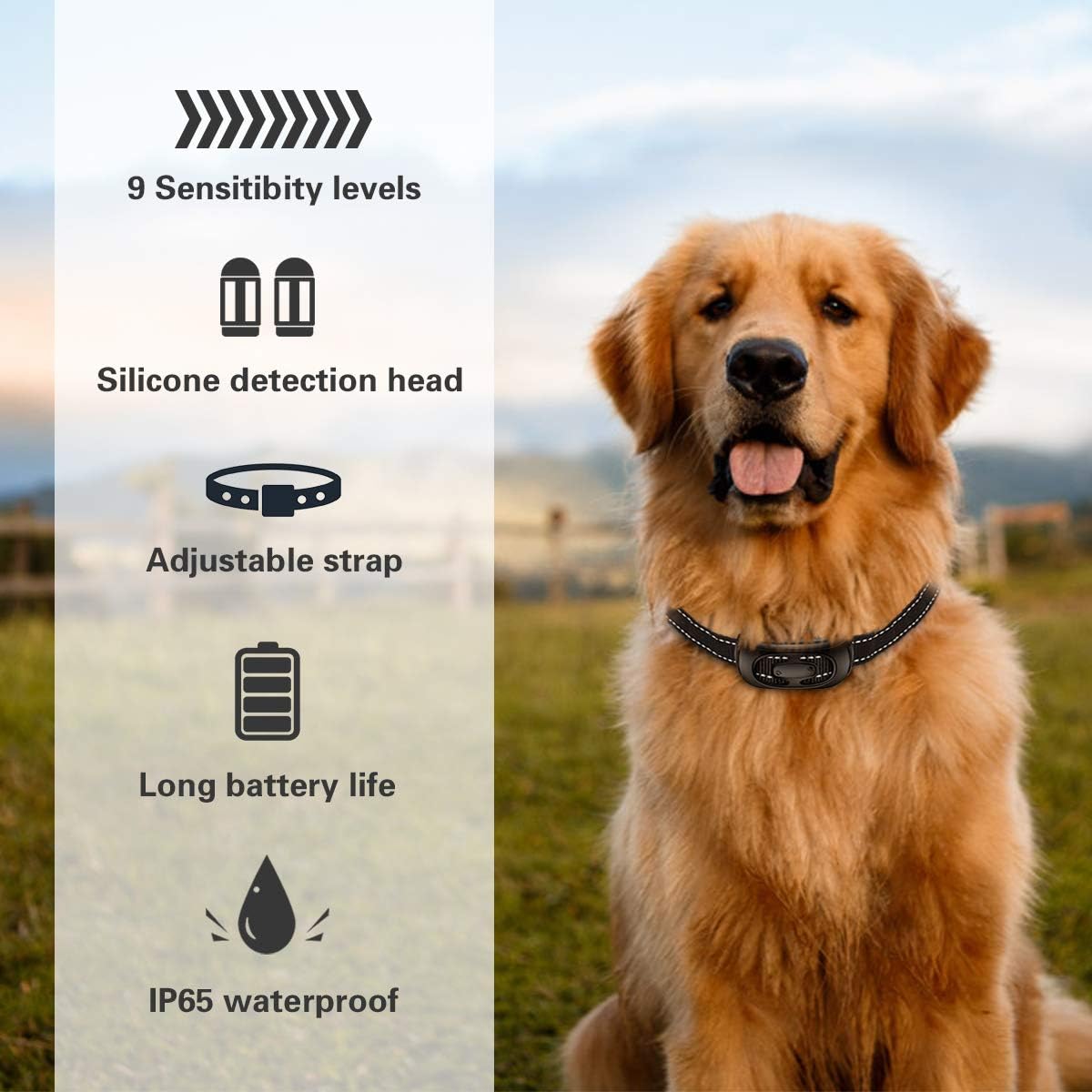 Dog Bark Collar, CLEEBOURG No Barking Shock Collar Anti Bark Rechargeable Dog Training Collar with Beep Vibration and Shock, 9 Adjustable Sensitivity Levels for Small Medium Large Dog : Kitchen & Dining
