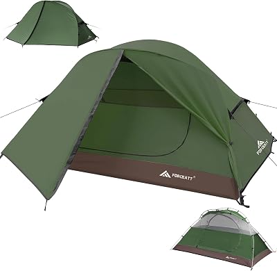 Tente 2-3 Pers. 4 Saisons | Idéal Camp/Rando | Portes Doubles, Imperméable, Coupe-Vent | Facile Installe/Transp. | 4 Couleurs, 2 Tailles