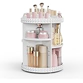 Rosoenvi Rotating Makeup Organizer, 360° Spinning Skincare Organizers, Adjustable Layer Cosmetic Storage Lazy Susan Makeup Or