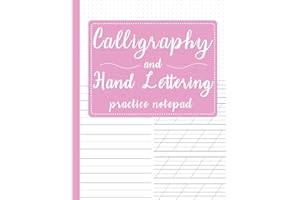 Calligraphy and Hand Lettering Practice Notepad: Modern Calligraphy Slant Angle Lined Guide, Alphabet Practice & Dot Grid Paper Practice Sheets for ... - Pink Cover (Slanted Calligraphy Paper)