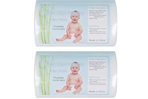 Babygoal Baby Cloth Diaper Liners, Flushable Viscose Liners for Cloth Diaper Nappy 2 Pack 100 Sheets Per Roll 2BT01-40G-CA