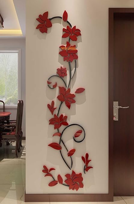 Amazon Co Jp Decorsmart藤の花ラスチック立体的壁面装飾品ウォールステッカー ウォールペ ーパー シール 壁紙シール ウォールペーパー 大きめサイズ ホーム キッチン