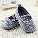 Weixinbuy Baby Girl's Cotton Polka Dot Walking Soft Sole Crib Shoes M Grey