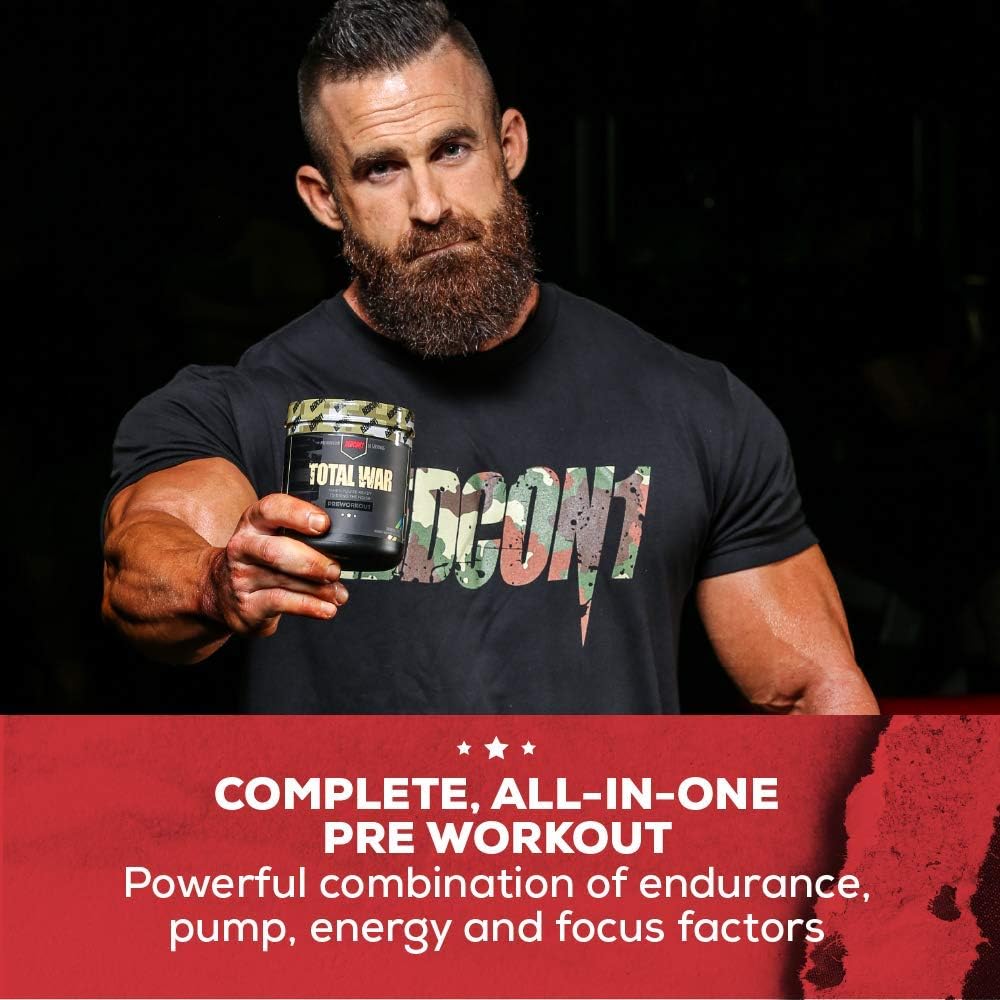 Redcon1 Total War - Pre Workout, 30 Servings, (Tigers Blood) Boost Energy, Increase Endurance and Focus, Beta-Alanine, 350mg Caffeine, Citrulline Malate, Nitric Oxide Booster - Keto Friendly: Health & Personal Care