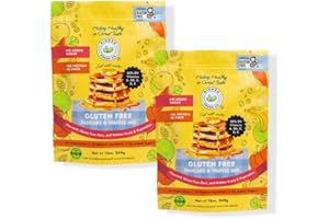 HIDDEN FOODS CO. Hidden Foods Homestyle Gluten Free Protein Pancake Mix Oats, Fruit & Veggie Blend No Sugar Added Contains Milk Monk Fruit Sweetener Protein & Fiber Breakfast Meal Just Add Water - 12 oz - 2 Pack