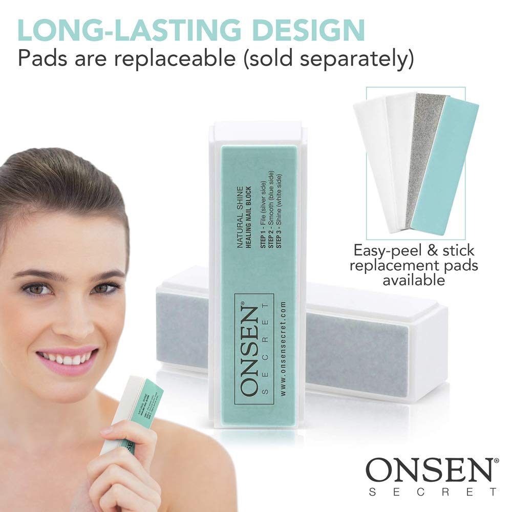 Onsen Professional Nail Files and Buffer, Ultimate Shine Nail Buffing Block With 3 Way Buffing Methods, File, Smooth & Shine, Compact Purse Size Manicure Tools for Optimum Nail Care : Onsen Buffer : Beauty