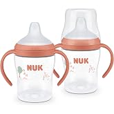 NUK Perfect Match Learner Cup, 5 oz, 2 pack &ndash; Soft Spout, Easy-Grip Handles, BPA Free, Spill Proof Transition Sippy Cup