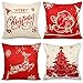 LUDILO Christmas Pillow Covers 4Packs 18x 18 Inches Christmas Decor Throw Pillow Case Covers Home Decor Sofa Cover Cushion Christmas Decorative Pillowcase Indoor Decor for Christmas Party Supplies