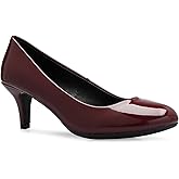 Olivia K Women's Comfort Classic Round Toe Kitten Low Mid Heel Dress Pumps
