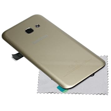 Akkudeckel für Samsung Original A320F Galaxy A3 2017 Gold mit mungoo Displayputztuch