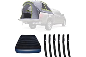 Napier Backroadz Truck Tent with Full Size Sportz Air Mattress & Strap Protectors fits Full Size Long Truck Beds | Waterproof 2-Person Tent (Compact Short Beds (5'-5.2'))