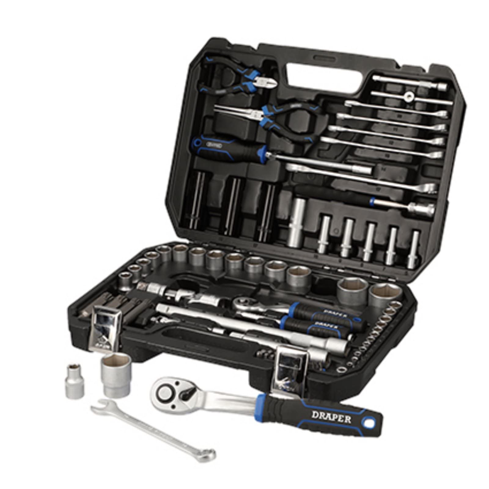 Draper 83 Piece HI-TORQ Socket Set - 21444 - Metric 1/4" and 1/2" Sq Dr Tool Kit