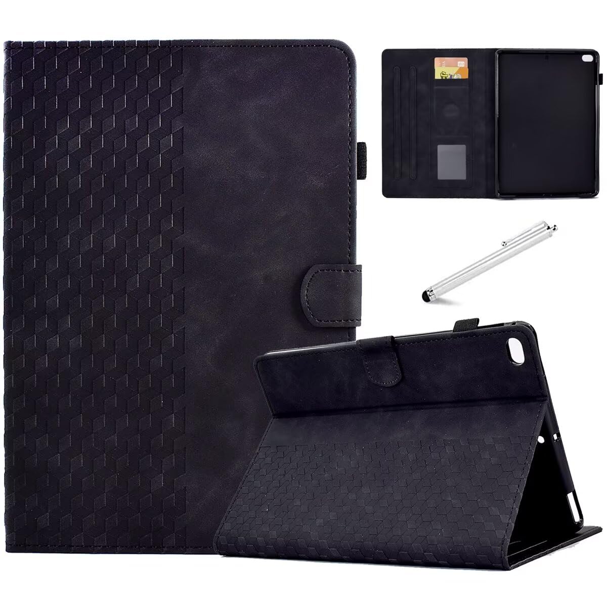 Fancity for iPad Mini 5 Case Mini 4 Mini 3 2 Cover, Smart Wake Sleep Flip Stand Case Soft Suede TPU Protective Case with Card Slot Pencil Holder for iPad Mini 1 2 3 4 5 - Black
