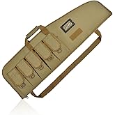 AUMTISC Tactical Soft Gun Case, Rifle Carrying Range Bag with 5 Pouches and Adjustable Shoulder Sling, 38/42 Inch