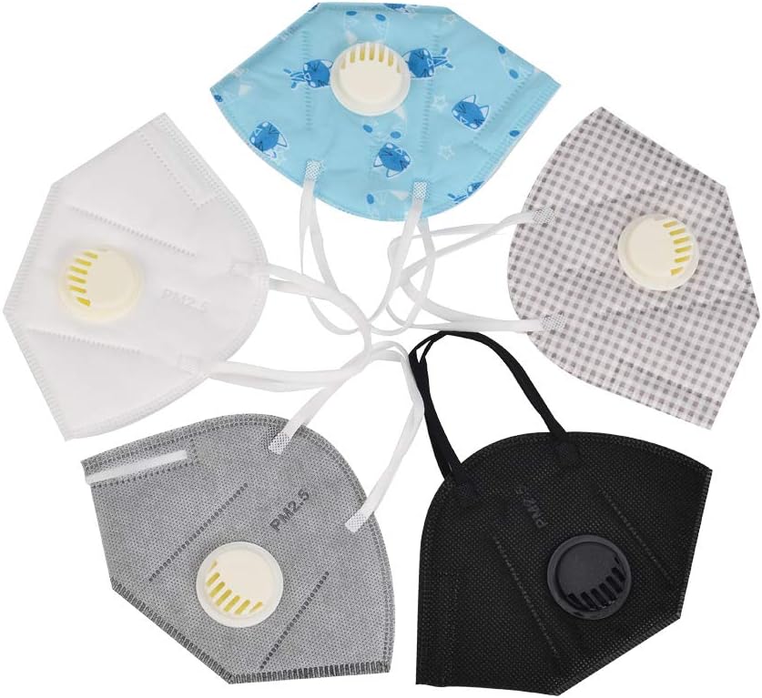 Non-Woven Fabrics N95 Mouth Mask 5 pcs PM2.5 Variety of Colors Anti-Dust Anti-Pollen Allergy Face Mask,PM2.5 Haze Mask (Full Size1)
