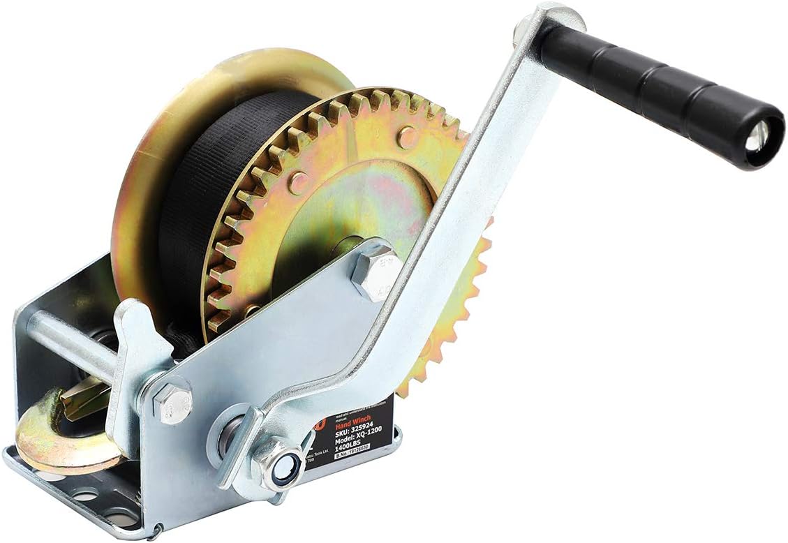 KATSU Heavy Duty Hand Winch, 630KG 1388LB Boat Tailer Winch with 8m Webbing Strap for Caravan Marine Truck SUV ATV UTV 325924 - Image 4