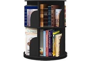 360° Rotating Stackable Book Shelve - PVC Turning Bookshelf Organizer - Space Saving Minimal Bookcase for Home, Library, Scho