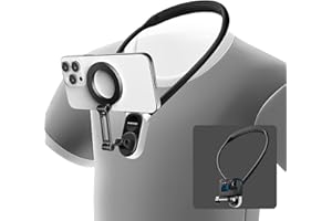 SEANCHEER Magnetic Neck Smartphone Mounts for POV Vlog Hands Free Video Recording Content Creator Essentials for iPhone Android Phone Go Pro Action Camera Neck Tripod Chest Mount（Black）