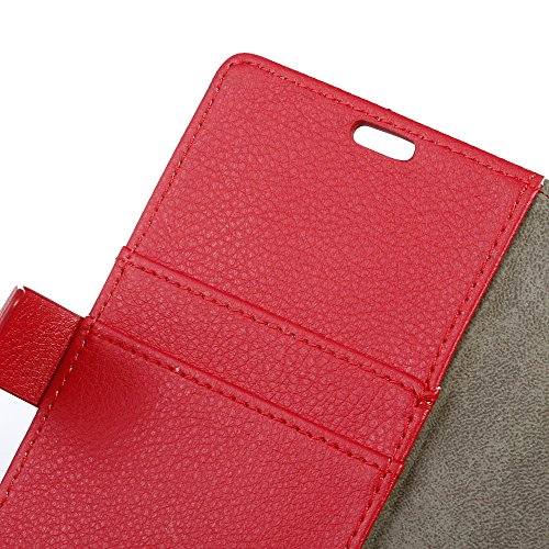 Scheam Samsung Galaxy J7 2018 Flip Cover, Case, Phone case Card Slot [Stand Feature] Leather Wallet Case Vintage Book Style Magnetic Protective Cover Holder for Samsung Galaxy J7 2018 - Red