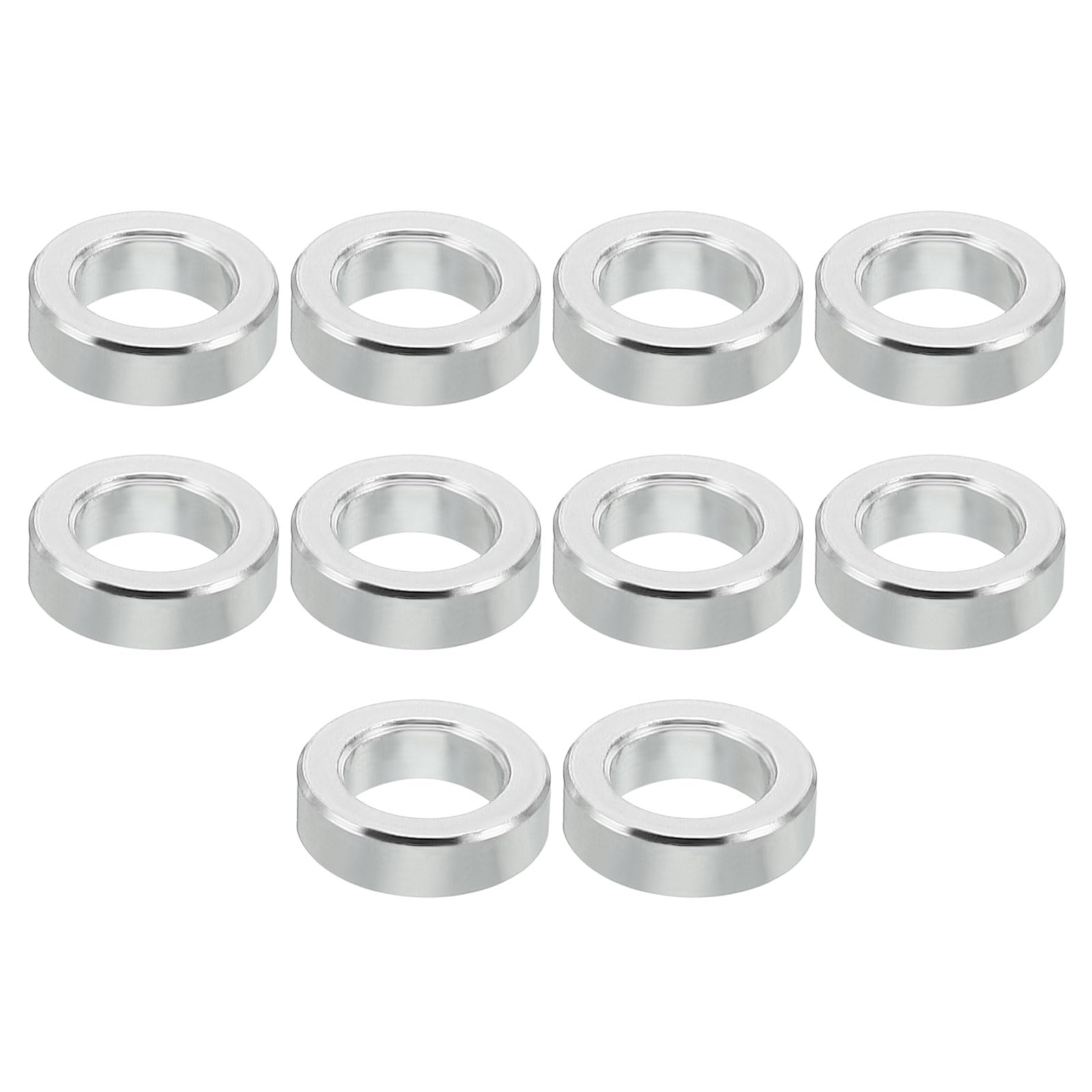 PATIKIL M6 Aluminum Spacers, 10 Pcs Metal Spacer Aluminum 6.2mm ID x 10mm OD x 3mm L Aluminum Spacer Screw Standoff Round for 1/4" or M6 Screw Bolts