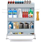 Yeeoy Trailer Door Cabinet Organizer, Heavy Duty Work Station Storage | Fold Down Work Table, Paper Towel Holders for Enclosed Race Trailer, Garage Storage, White