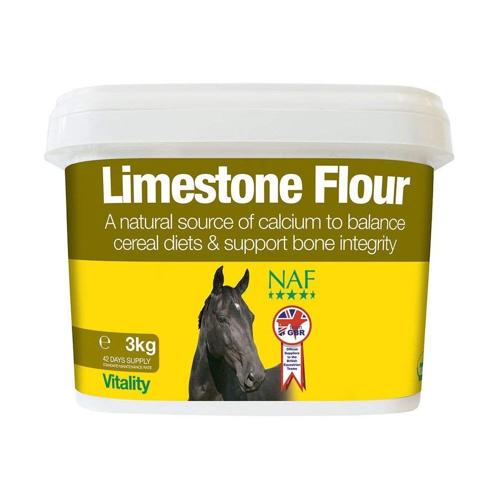 NAF Limestone Flour 3kg – Natural Calcium Supplement for Horses – Supports Bone Strength, Growth & Skeletal Development – Ideal for Pregnant Mares & Youngstock