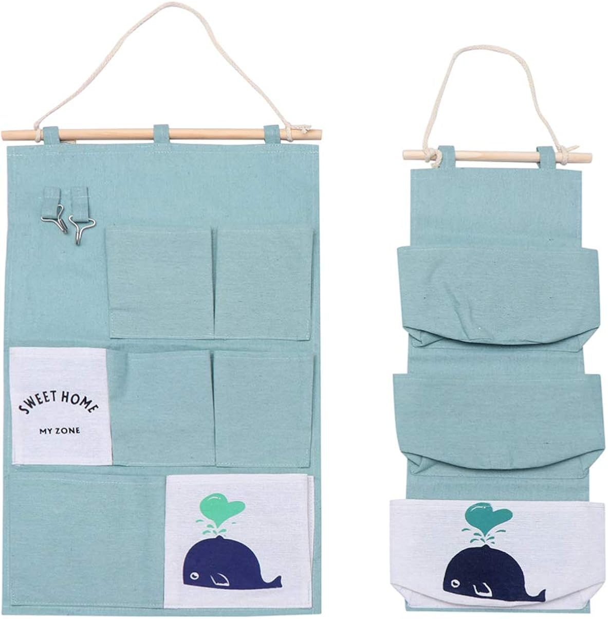 DOITOOL 2 Bolsas de Almacenamiento para Colgar en La Pared Tela de Lino
