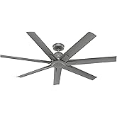 Hunter Fan 60 Inch Casual Matte Silver Finish Outdoor Ceiling Fan With 7 Blades (Renewed)