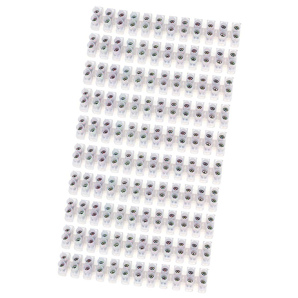 12 Way Electrical Terminal Blocks White Clear Electrical Connector Strips 30 Pack 380V 4 Size 3/5/10/15A (10 Pack 3A)