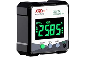 Digital Angle Gauge Meter, XRCLIF Magnetic Base Level Box Angle Finder Protractor Bevel Gage Inclinometer Measuring Tool for Carpentry, Building, Masonry Bevel