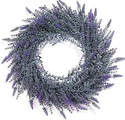 COLORSPEC Lavender Wreath 18 Inch Front Door Outdoor Artificial Floral Decor