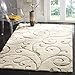 SAFAVIEH Florida Shag Collection X-Large Area Rug - 11' x 15', Cream & Beige, Scroll Design, Non-Shedding & Easy Care, 1.2-inch Thick Ideal for High Traffic Areas in Living Room, Bedroom (SG455-1113)