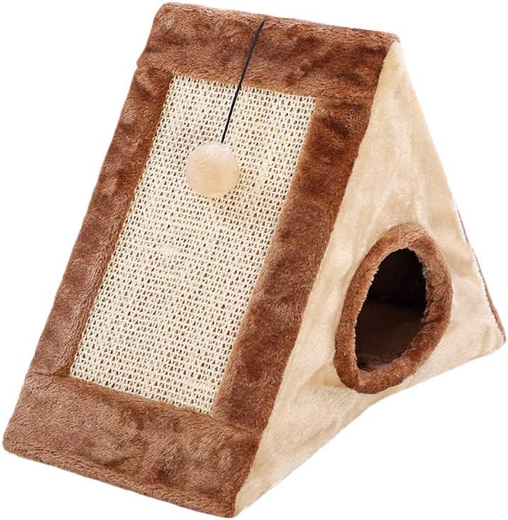 UXELY Cat Cave, Kitty Cave with Scratching Board, Durable Small Cats Triangle Toy Bed Playhouse : Pet Supplies