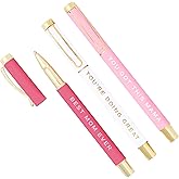 Sweet Water Decor Best Mom Ever Metal Pen Set - Refillable Weighted Pen Sets for Women, Cute Pen Sets for Women - Pink Office Accessories - Gifts for Mom, Mother's Day