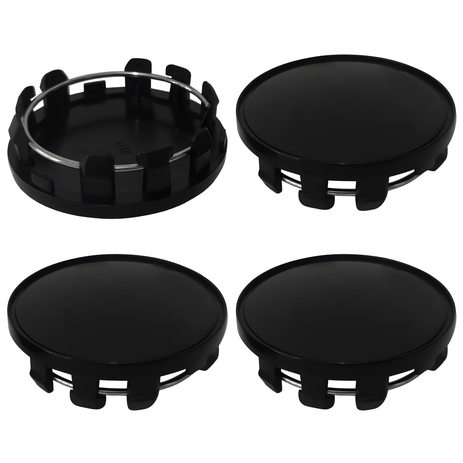 Photo 1 of YCZCJJ 4Pcs Car Center Wheel Caps, Embedded, Accessories Wheel Center Caps for Rims, 2.12/2.32/2.44 in (54/59/62MM) Outer Diameter and 2/2.24/2.48 in (51/57/63MM) (Black, Outer 59MM, Inner 55MM)