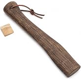 xyadyhz Hickory Hatchet Handle Replacement, 13.38 in with Wedge | Fits most standard hatchets; curved smooth-sanded hickory handle with pre-cut slot, wooden wedge and leather lanyard