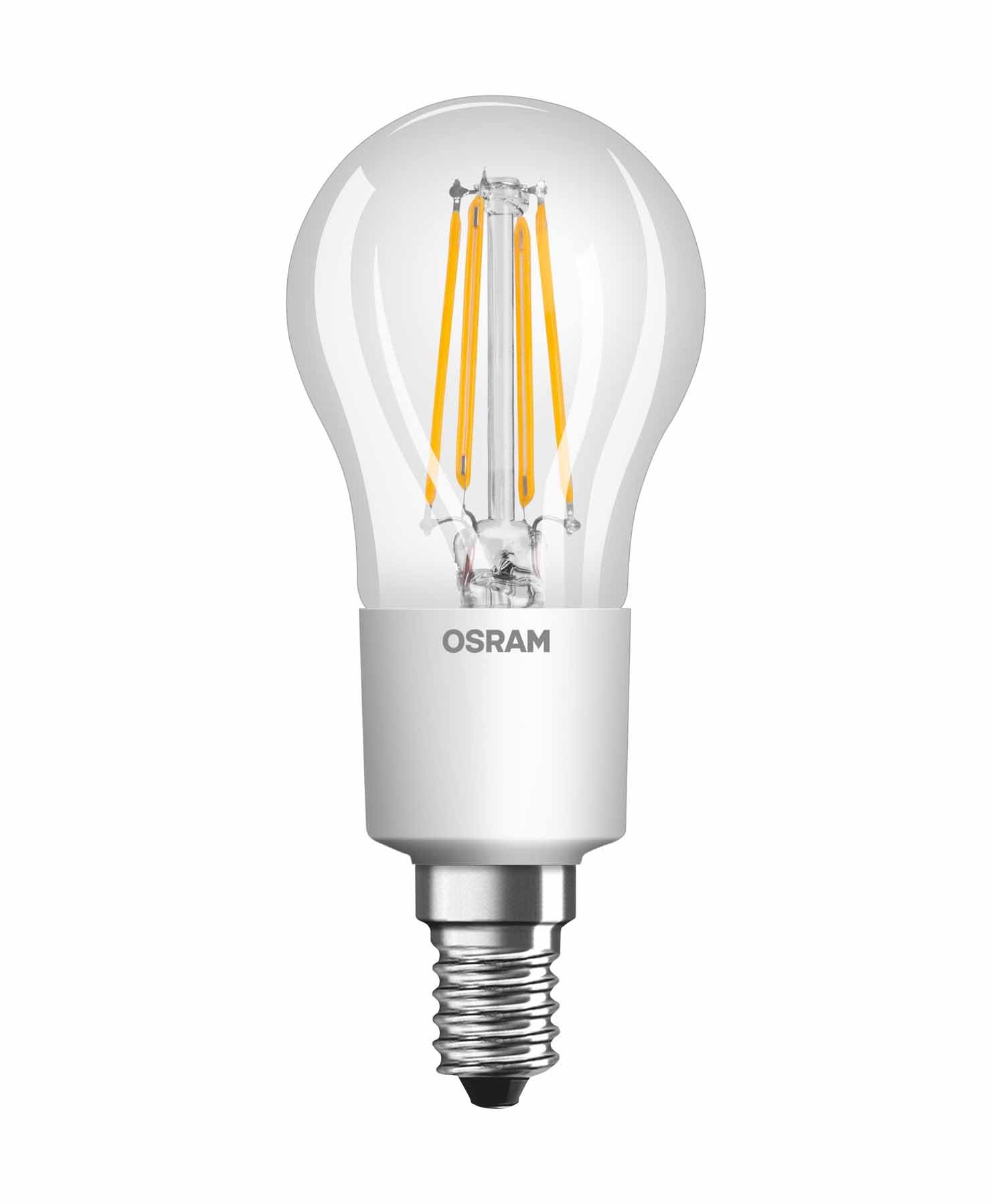 OSRAM LED Retrofit Classic P Dimmable/LED lamp, Classic mini Ball Shape: E14, Dimmable, 4.50 W, 220…240 V, 40 W Replacement, Clear, Warm White, 2700 K, 1pack