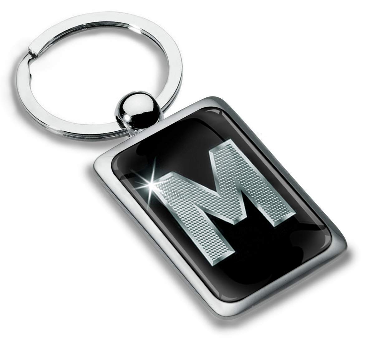Biomar Labs Letter Keychain Alphabet Initial Keyring 3D Metal Stainless Steel Personalised Initials Charm for Car Keys and House Keys (KK 91)