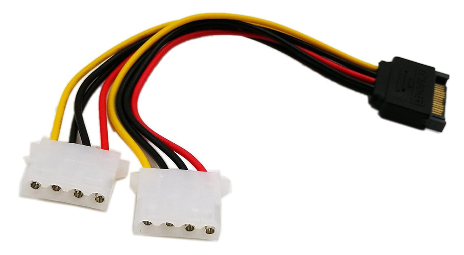 zdyCGTime 6" SATA 15-Pin Male to Dual 4-Pin Molex LP4 Female IDE Hard Drive Power Y Adapter Converter Cable Male to Female for 12V/IDE HDD DVD