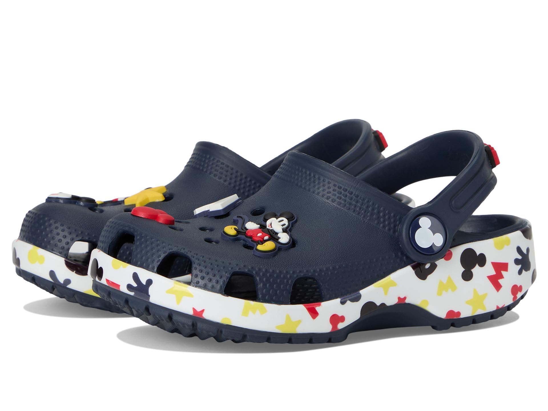Crocs Unisex-Child Kids' Disney Clog | Mickey Minnie Mouse Shoes, Navy/Mickey Jibbitz, 7 UK Child