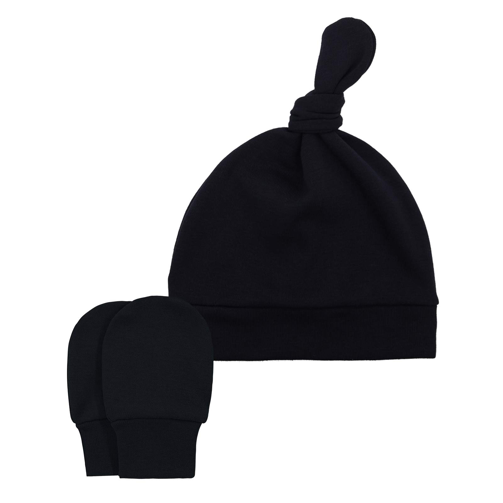 American TrendsBaby Boy Hat and Mitten Set Knot Baby Beanie for Boys Newborn Hat Winter Infant Caps