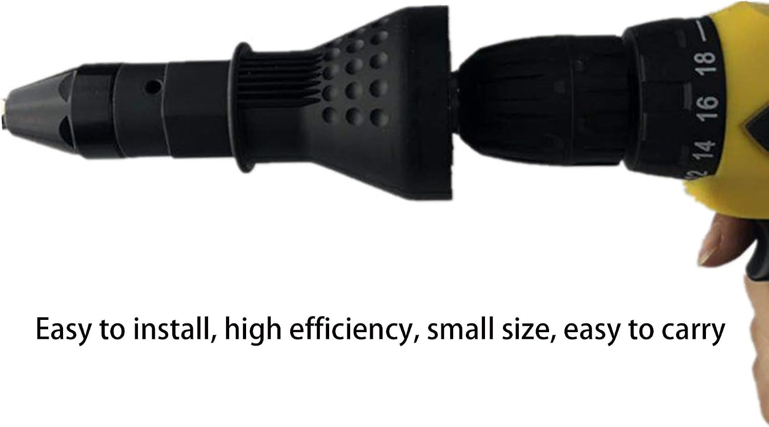 Schneespitze Blind Rivet Attachment Riveter Gun Rivet Tool Kit Electric Core Riveting Tool for Cordless Drill Electric Hand Tool Accessories Cordless Riveting Screwdriver Tools - Image 4