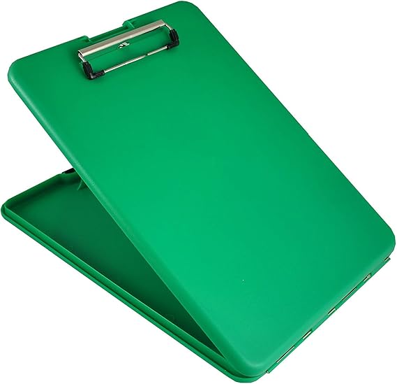 Saunders SlimMate Plastic Storage Clipboard, 00561, Letter Size (8.5 inch x 12 inch), Green