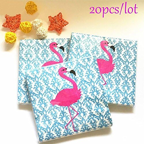 Junbuoom 20PCS Fashion Wedding Favors Romantic Party Supplies Tableware Paper Napkin Pink Flamingo