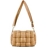 Puffer Woven Crossbody Bag Purse Handbags for Women, Quilted Hobo Carryall Bag Shoulder Bags with Adjustable Strap