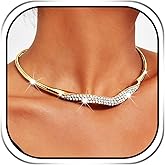 Sixexey Gold Collar Necklace Earrings Set Chunky Necklace Set African Festival Costume Neck Jewelry for Women