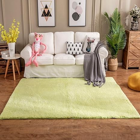 Amazon マイクロファイバー シャギー マット 一人暮らし 赤ちゃん 子ども ライトグリーン ラグマット ホットカーペット対応 じゅうたん 新生活 ウォッシャブル 毛足 グリーン マット らぐ 敷物 80 1cm 滑り止め 絨毯洗える シャギーラグマット ラグ カーペット
