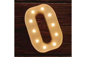 MUMUXI Marquee Light Up Letters | Large Light Up Numbers | Battery Powered and Bright with Every Letter of The Alphabet | for Wedding, Birthday, Party, Celebration, Christmas or Home Decoration (O)