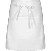 SUNRISE Kitchen Supply White Half Bistro Apron, 19" L By 27" W