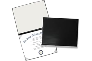 YIIOSS Diploma Cover 8.5''x 11'' Diploma Holder Padded Graduation Certificate Holders Certificate Covers Smooth Leather,Black